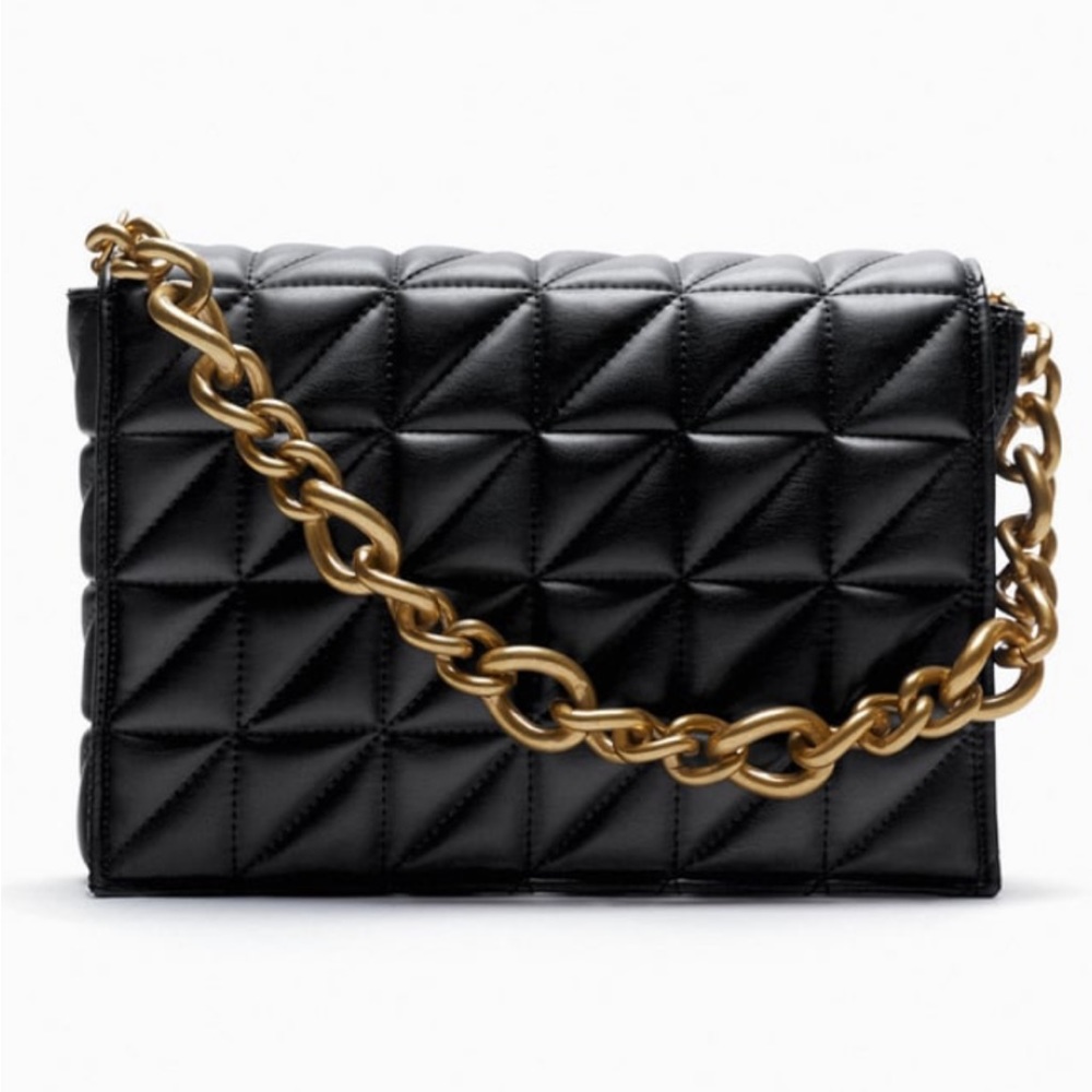 ZARA QUILTED SHOULDER BAG